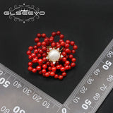 Red Coral Flowers Freshwater Pearls Fine Jewelry GE1207
