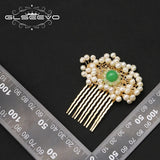 Emerald Honeycomb Freshwater Pearls Hair Accessories for Women