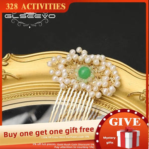 Emerald Honeycomb Freshwater Pearls Hair Accessories for Women