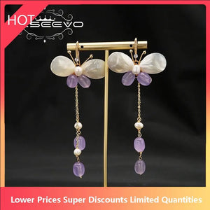 Emerald Water Drop Crystal Baroque Pearls Drop Earrings