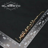 Tassel Drop Earrings Garnet Beads Chain Wrap Style Eardrop Wedding Jewelry