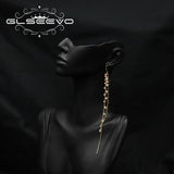 Tassel Drop Earrings Garnet Beads Chain Wrap Style Eardrop Wedding Jewelry