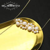 Flat Elk Natural Pearls Long Chain Pendant Necklace Charm Jewelry
