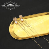Flowers Tassel Pearls Earrings Retro Jewelry Women Party