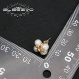 Freshwater Pearl Stud Earrings Minimalist Style Jewelry