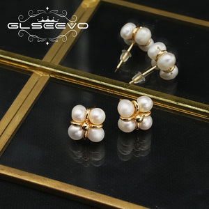 Freshwater Pearl Stud Earrings Minimalist Style Jewelry