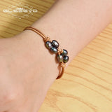 Fresh Water Pearl Cowhide Rope Leather Bracelet For Women Couple