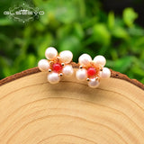 Freshwater Pearl Flower Stud Earrings GE0589