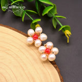 Freshwater Pearl Flower Stud Earrings GE0589