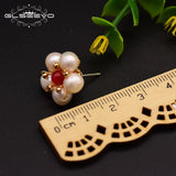 Freshwater Pearl Flower Stud Earrings GE0589