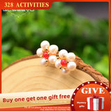 Freshwater Pearl Flower Stud Earrings GE0589