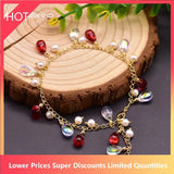 Fresh Water Pearl Red Crystal Bracelet for Women Wedding Boho Jewelry