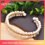 Freshwater Small Pearls Cuff Bangle Girls Birthday Minimalism Jewelry GB0215