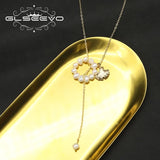 Ginkgo Biloba Leaves Long Pendant Necklace for Women