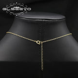 Ginkgo Biloba Leaves Long Pendant Necklace for Women