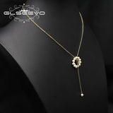 Ginkgo Biloba Leaves Long Pendant Necklace for Women