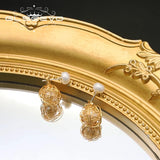 Golden Freshwater Pearl Stud Earrings High Jewelry