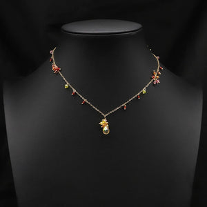 Golden Yellow Crystal Pendant Necklace Necklaces Woman Jewelry Anniversary