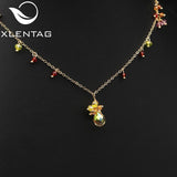 Golden Yellow Crystal Pendant Necklace Necklaces Woman Jewelry Anniversary