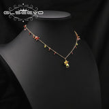 Golden Yellow Crystal Pendant Necklace Necklaces Woman Jewelry Anniversary