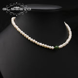 Green Jade Natural Freshwater Pearls Long Necklace For Woman