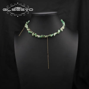 Green Tanglin Natural Pearls Tassel Necklace For Women
