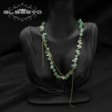 Green Tanglin Natural Pearls Tassel Necklace For Women