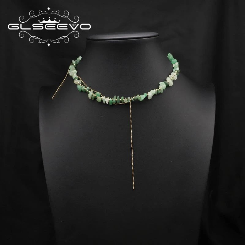 Green Tanglin Natural Pearls Tassel Necklace For Women