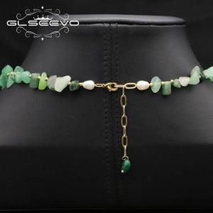Green Tanglin Natural Pearls Tassel Necklace For Women