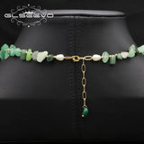 Green Tanglin Natural Pearls Tassel Necklace For Women
