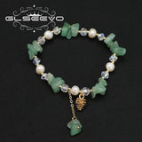 Green Pinecone Woman Stretch Bracelet Fine Jewelry Bridal