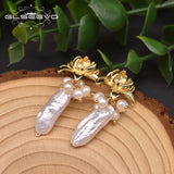 Baroque Pearl Earrings Pendant Hand-Made Jewelry GE0984