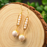 GLSEEVO Silver Pearl Drop Earrings Fine Jewelry