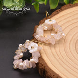 Crystal Flower Hoop Earrings for Women