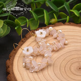 Crystal Flower Hoop Earrings for Women