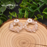 Crystal Flower Hoop Earrings for Women