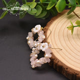 Crystal Flower Hoop Earrings for Women