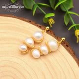 Fresh Water Pearl Long Drop Earrings Wedding Jewelry GE0779