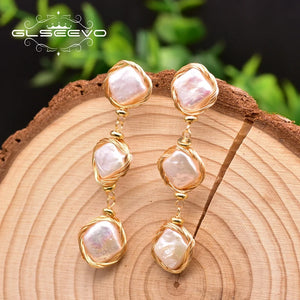 Baroque Pearl Geometry Earrings For Anniversary Women GE0935