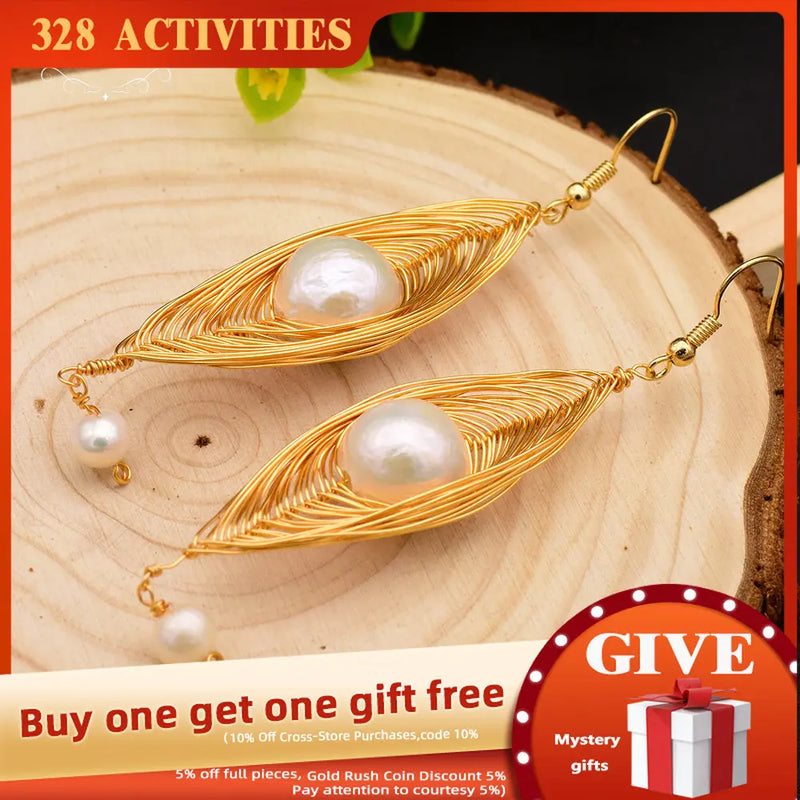 Natural Baroque Pearl Dangle Earrings Fine Jewelry
