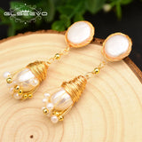 Baroque Pearl Tassel Drop Earrings Wedding Dangle Jewelry