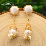 Baroque Pearl Tassel Drop Earrings Wedding Dangle Jewelry