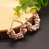 Natural Fresh Water Pearl Hoop Earrings for Women Wedding Party GE0870