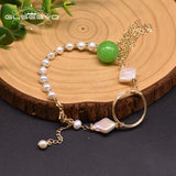 Fresh Water Pearl Jade Tassel Bracelet Women Jewelry GB0203