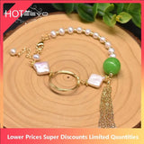 Fresh Water Pearl Jade Tassel Bracelet Women Jewelry GB0203