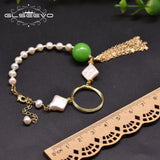 Fresh Water Pearl Jade Tassel Bracelet Women Jewelry GB0203