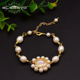GLSEEVO Pearl Sun Flower Bracelet For Women