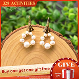 Vintage Style Fresh Water Pearls Drop Earrings Engagement Party Jewelry
