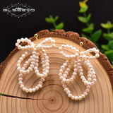 Freshwater Pearl Bowknot Pendant Earrings for Wedding