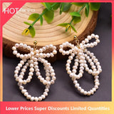 Freshwater Pearl Bowknot Pendant Earrings for Wedding